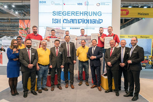  ISH-Championship 2019: Die sechs Teilnehmer im Kreis der Veranstalter und Sponsoren.  