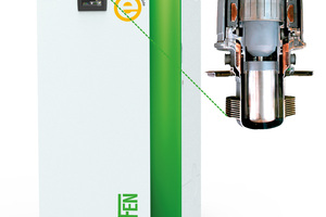 Kraft-Wärme-Kopplung: Die Heizung erzeugt neben Wärme auch Strom. Beim „Pellematic Condens_e“ erfolgt dies durch einen integrierten Freikolben-Stirlingmotor. 